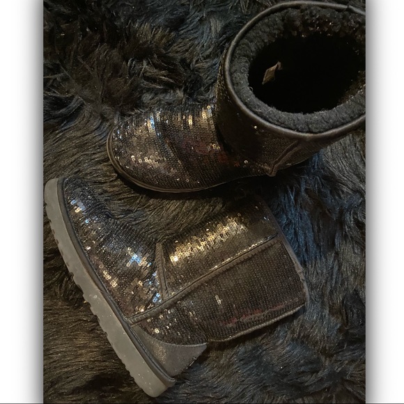 UGG Black Sequin Mid Calf Boots
